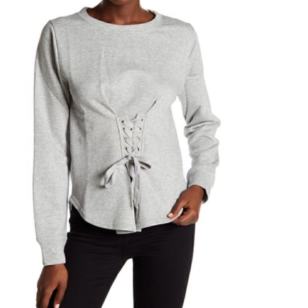 NWT S Walter Baker sweatshirt, corset front laced